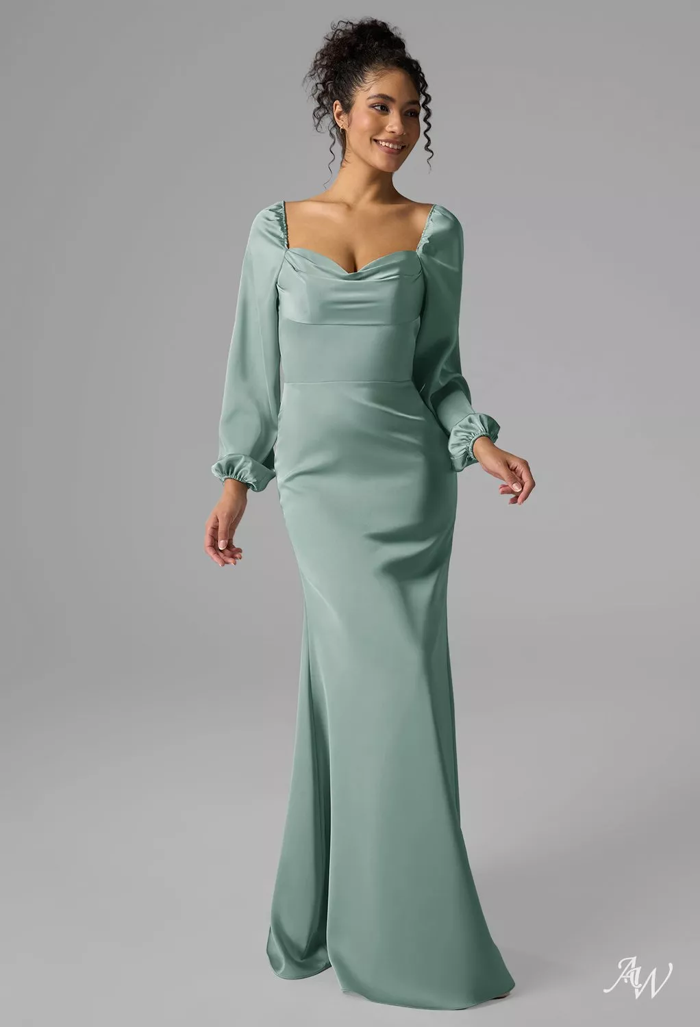 AW Isobelle Satin Charmeuse Deep Sea Bridesmaid Dresses