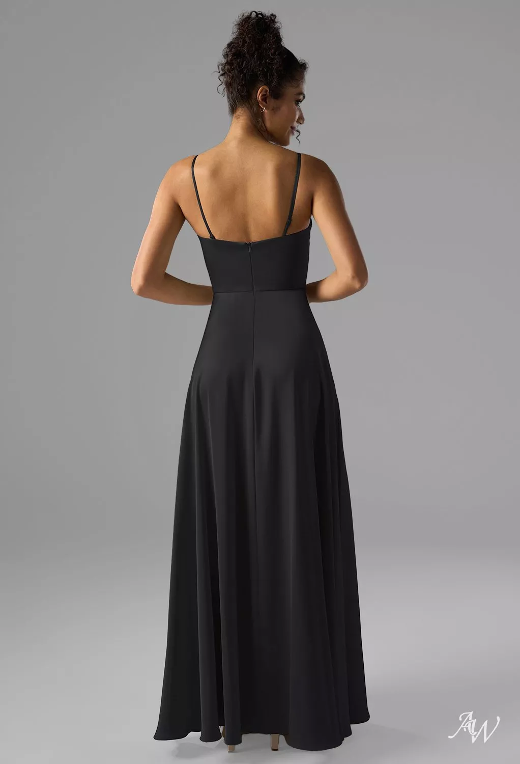 AW Rhiannon Convertible Dress, Dark Olive Crystal Satin Satin Charmeuse  Floor Length Sweetheart Neckline Bridesmaid Dresses | AW.Bridal