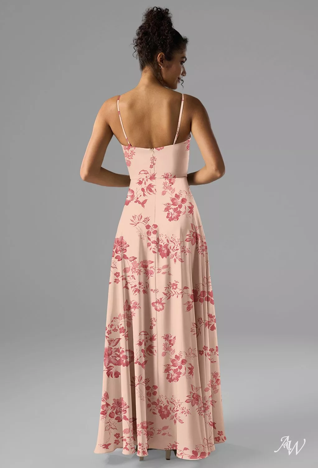 AW Rhiannon Satin Charmeuse Pink Cherry Blossom Bridesmaid Dresses | AW. Bridal