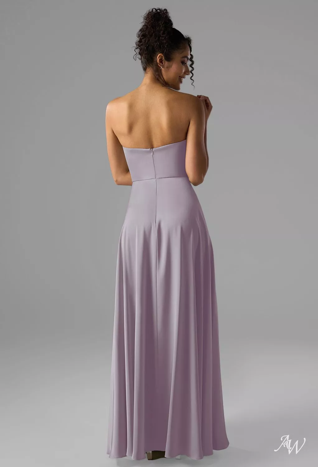 AW Rhiannon Convertible Dress, Dark Olive Crystal Satin Satin Charmeuse  Floor Length Sweetheart Neckline Bridesmaid Dresses | AW.Bridal