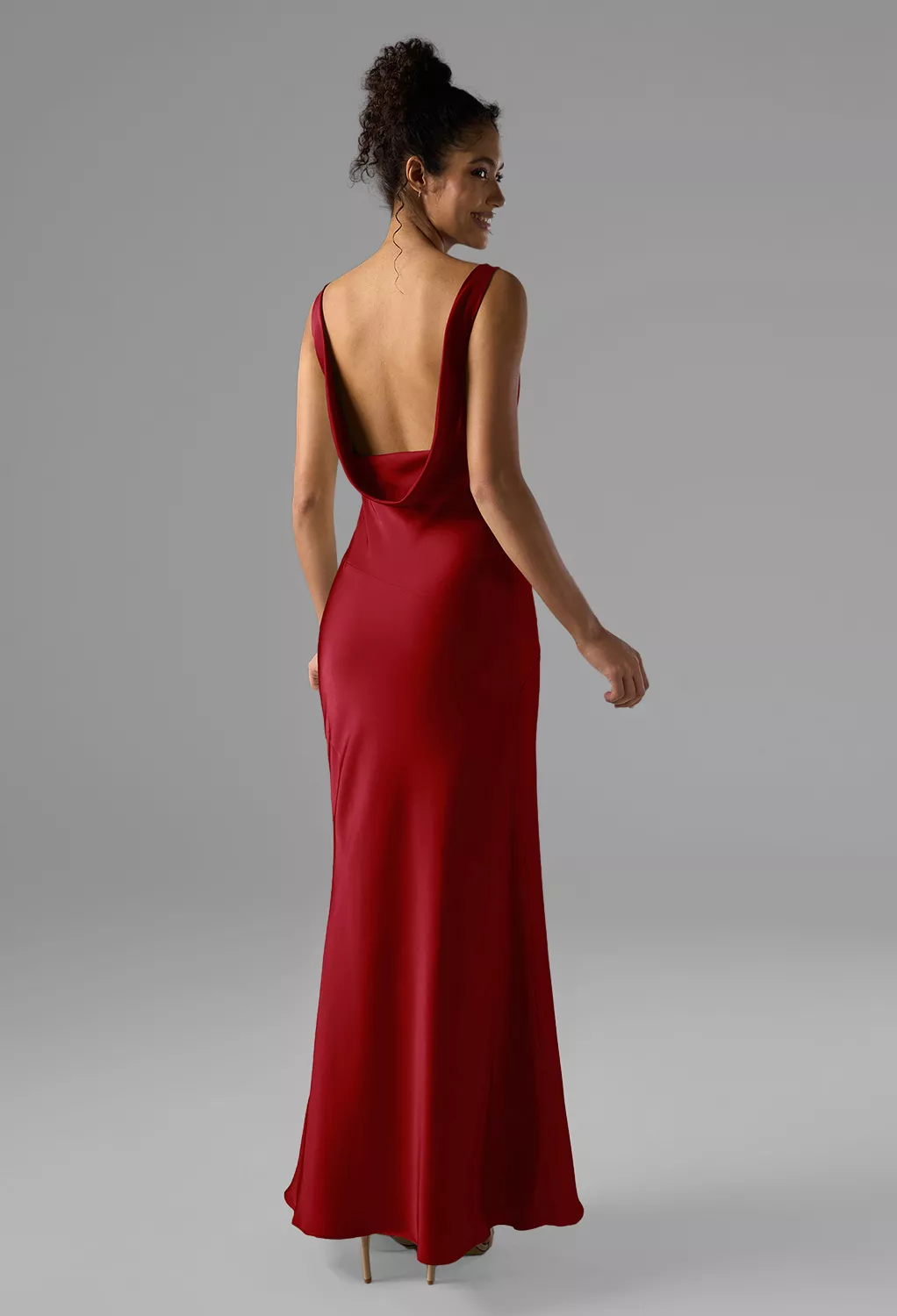 claret evening dresses Heart Lattice Ankle Gown – Purple main image 0