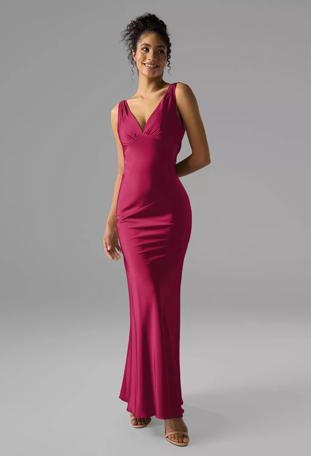 strapless open back dress THE DONNA SATIN DRESS  MISHA