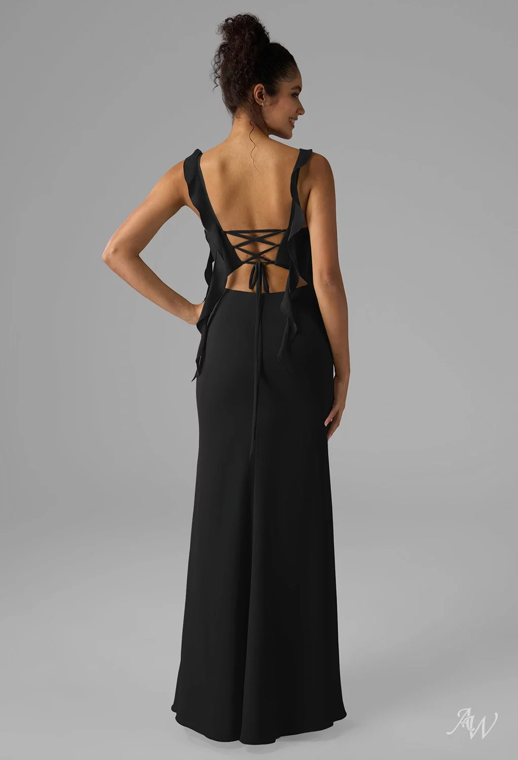 AW.Bridal Mermaid Sweetheart Neckline Floor Length Sleeveless Spaghetti Straps Ruching Split Wedding Guest Dresses Dress Black Size 6