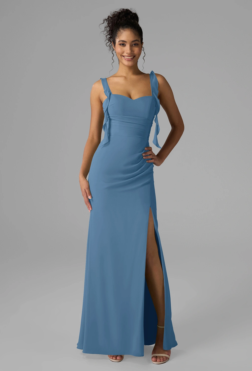 AW Saarah Dusty Blue  Wedding Guest Dresses