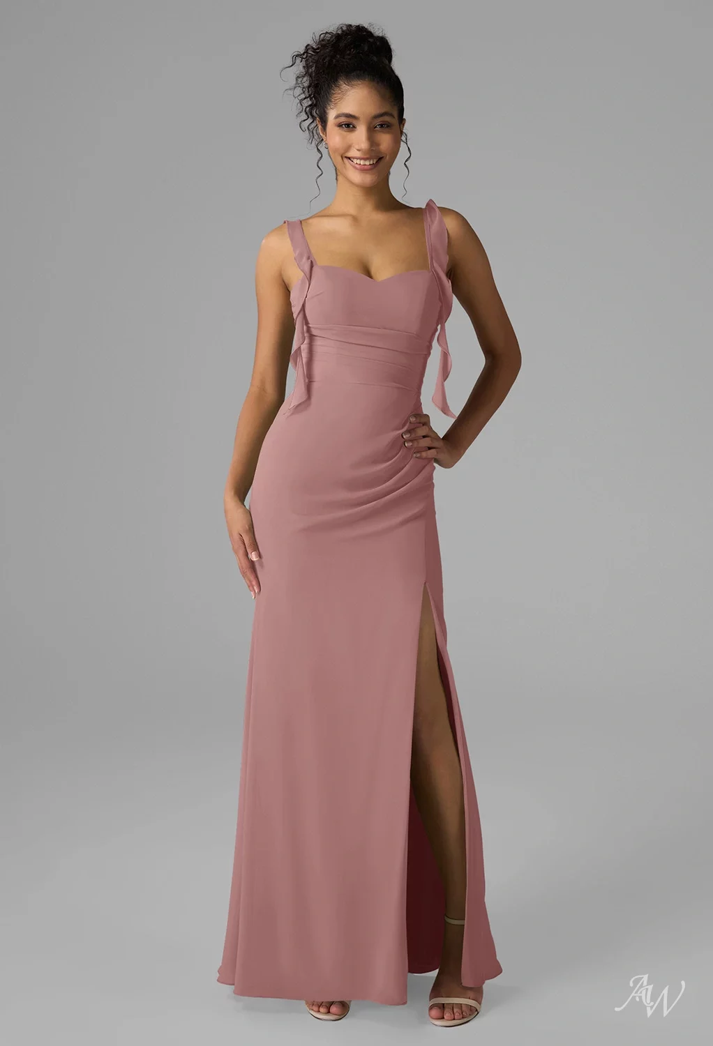 slim fit dress slacks Dusty Rose Mother Of Bride Dresses A Line V Neck 3/4 Illusion Sleeves