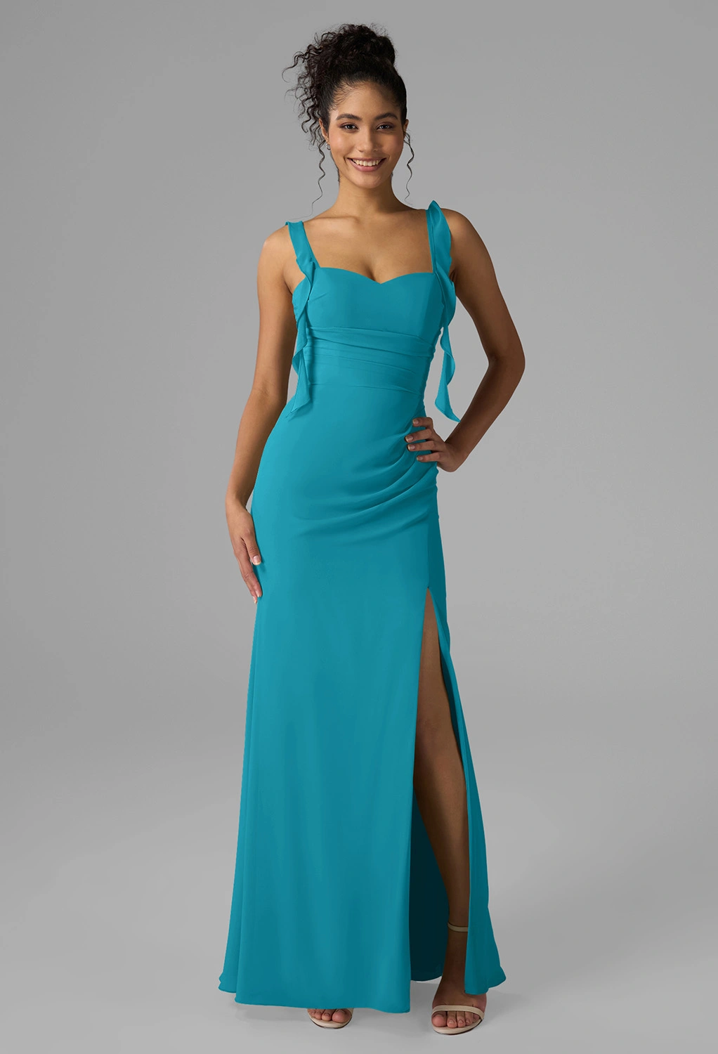 turquoise wedding guest dress Radiana Women's Teal Blue Summer 70s Dress,Criss-Cross Spaghetti Strap Ruched High Slit Bodycon,Night Out Party Elegant Prom Dresses a divine creation in light Turquoise Wedding Guest Dresses Page