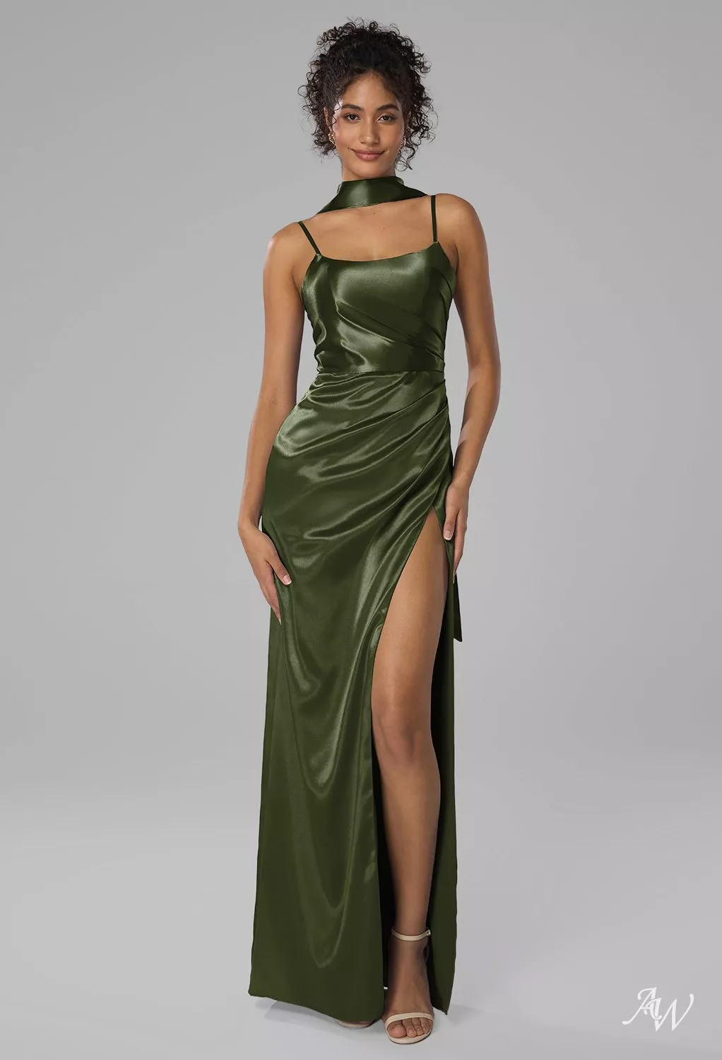 sachin and babi light blue dress Champagne Bridesmaid Dress Matte Satin Size Xs main image 1