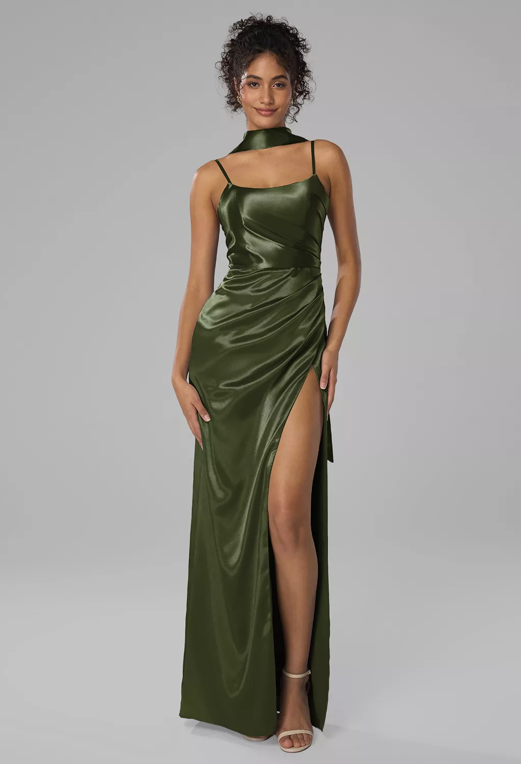 slim fit dress slacks Never Too Late Olive Green Corduroy Dress, Small - The Mint Julep Boutique main image 0