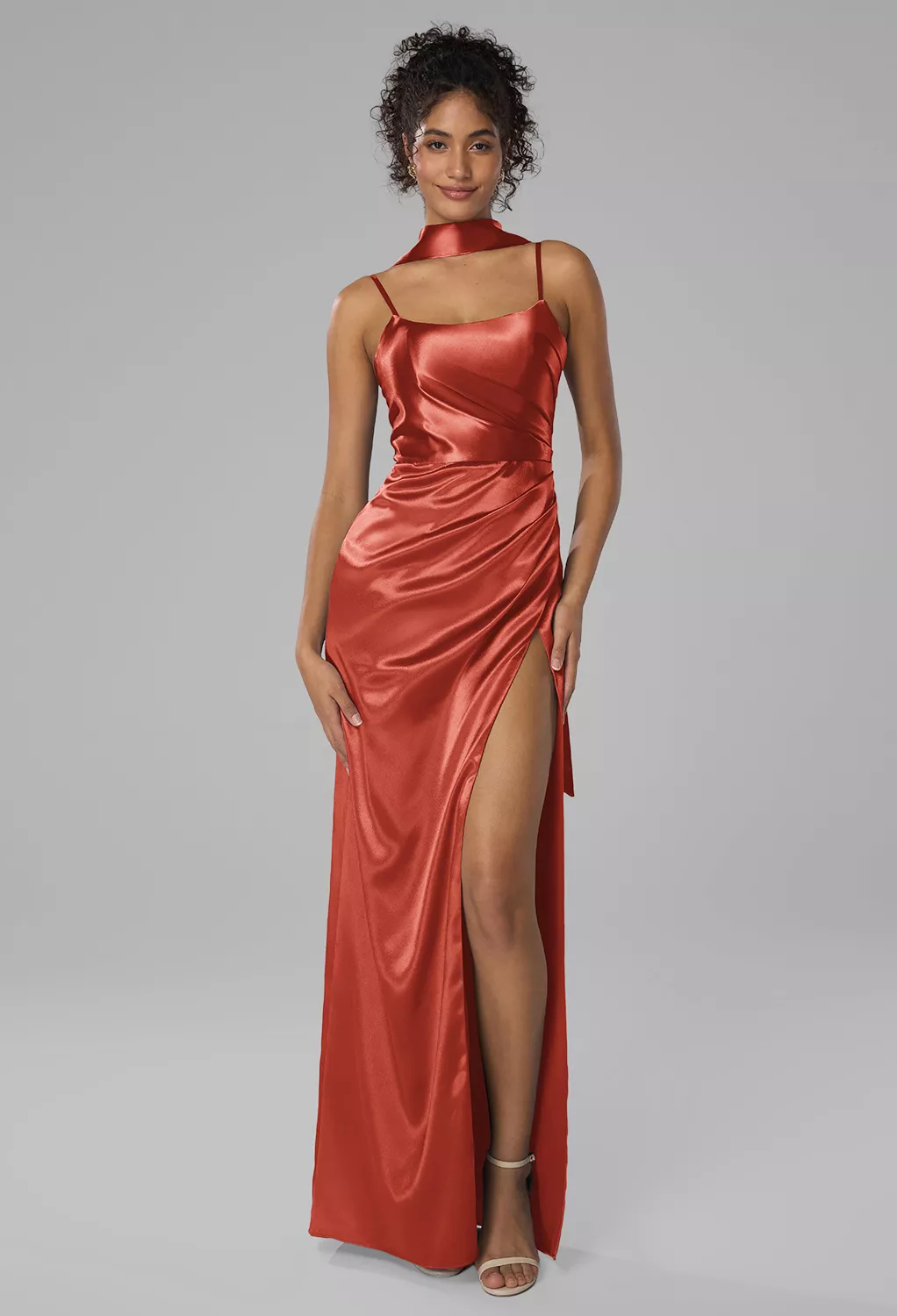 Tangerine Fall Wedding Guest Dresses | AW.Bridal