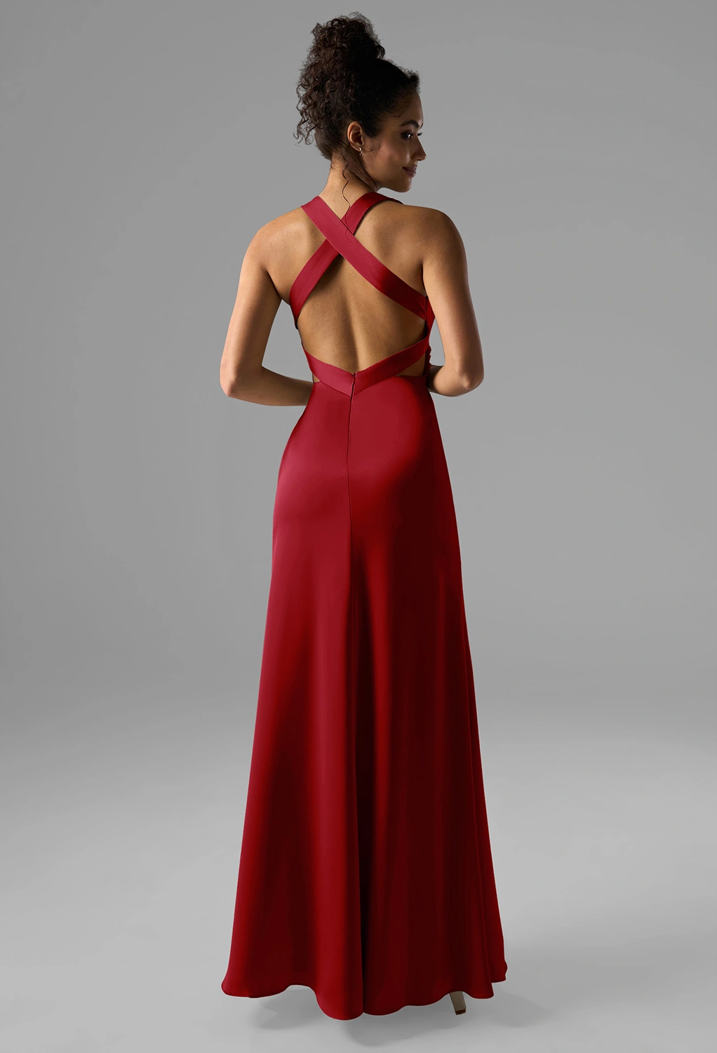 deep claret bridesmaid dresses Jade Satin Dress main image 1
