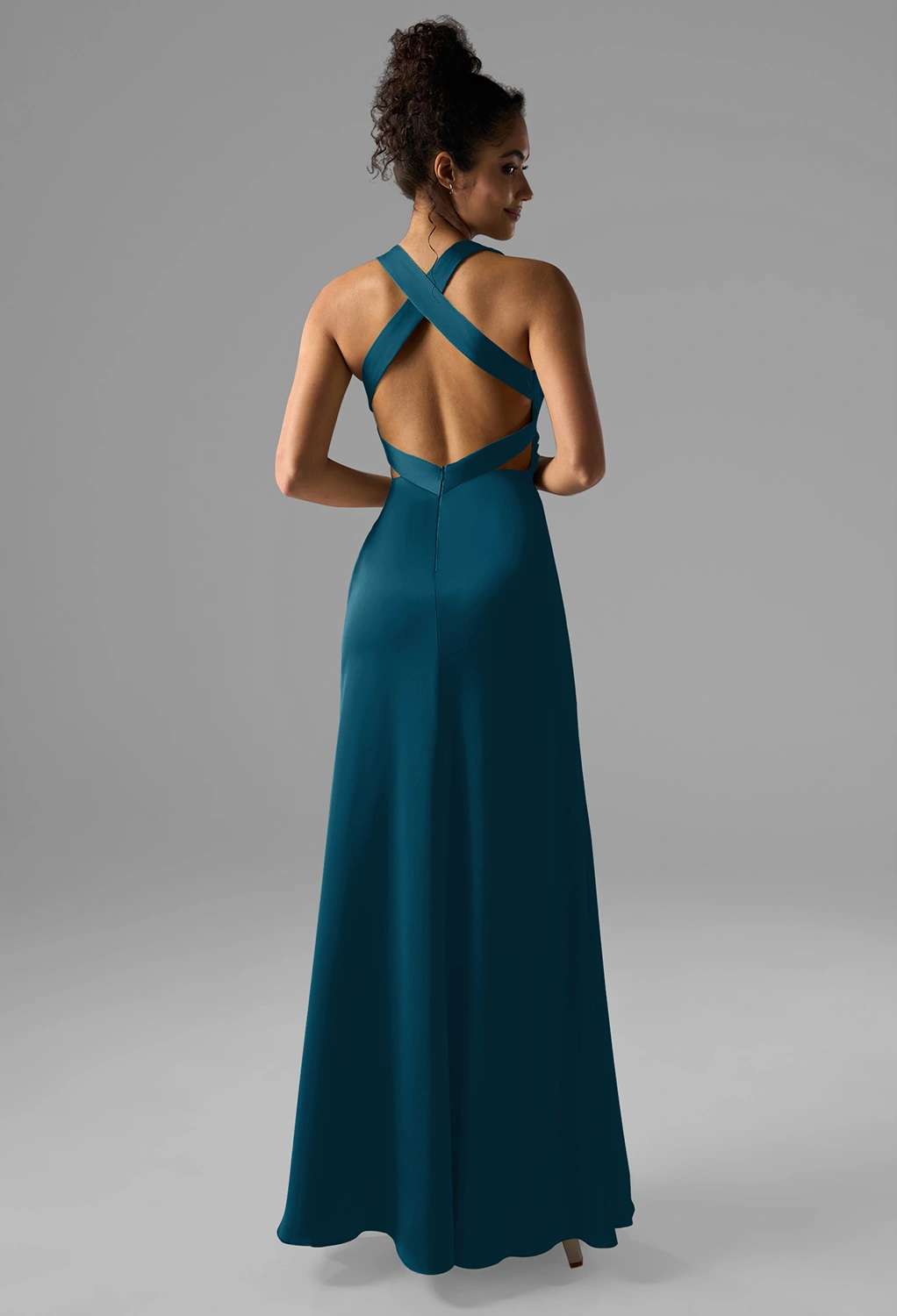 lake blue bridesmaid dresses Dusty Blue Junior Bridesmaid & Graduation Chiffon Dress main image 0