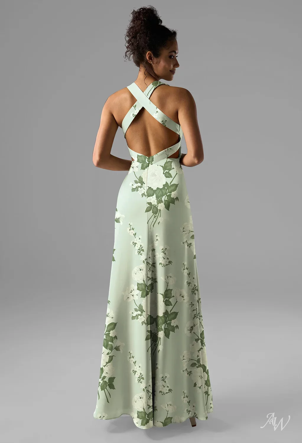 green satin floral dress Love Triangle satin maxi dress with lace trim cups in dark olive green  floral