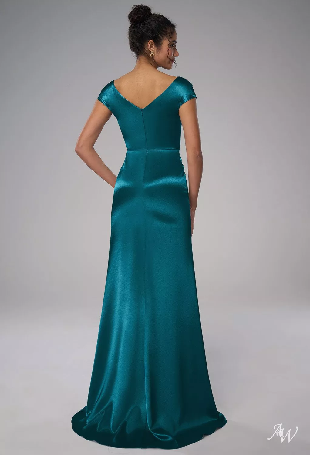 dark teal satin bridesmaid dresses Dark Green Sweetheart long Satin bridesmaid dresses - 2023 Collection | Short Sleeves A-Line Satin Floor Wedding Guest & Formal Party Dress
