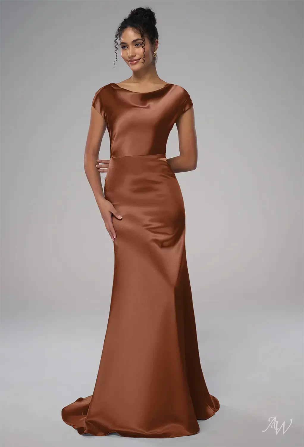 tan bridesmaid dresses long AW.Bridal Mermaid Cowl Neckline Floor Length Crystal Satin Dress Size 18 Girls Simplicity Praise Dance SizePopUp: W Denim length satin bridesmaid dress Size:Custom Size(Add a note to your order)