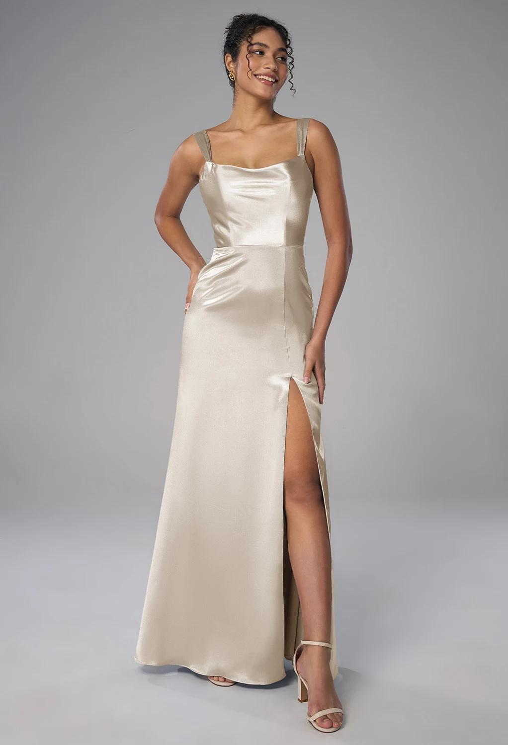 formal alternative dresses Zapaka Women One Shoulder Formal Dress Pleated Champagne Sheath Long Red Carpet Dress, Dusty Rose / US12 main image 0