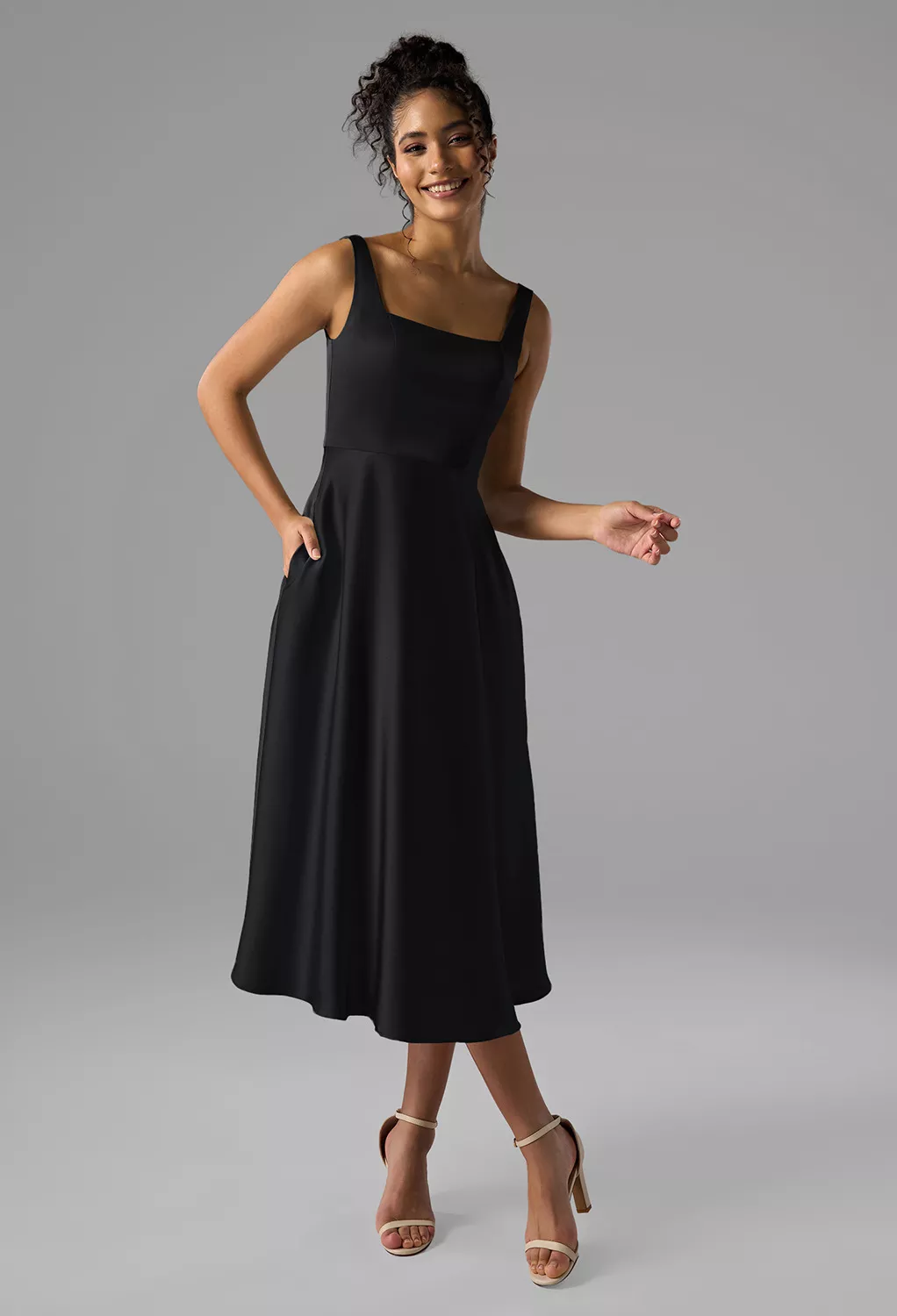 Black, Tea Length Bridesmaid Dresses | AW.Bridal