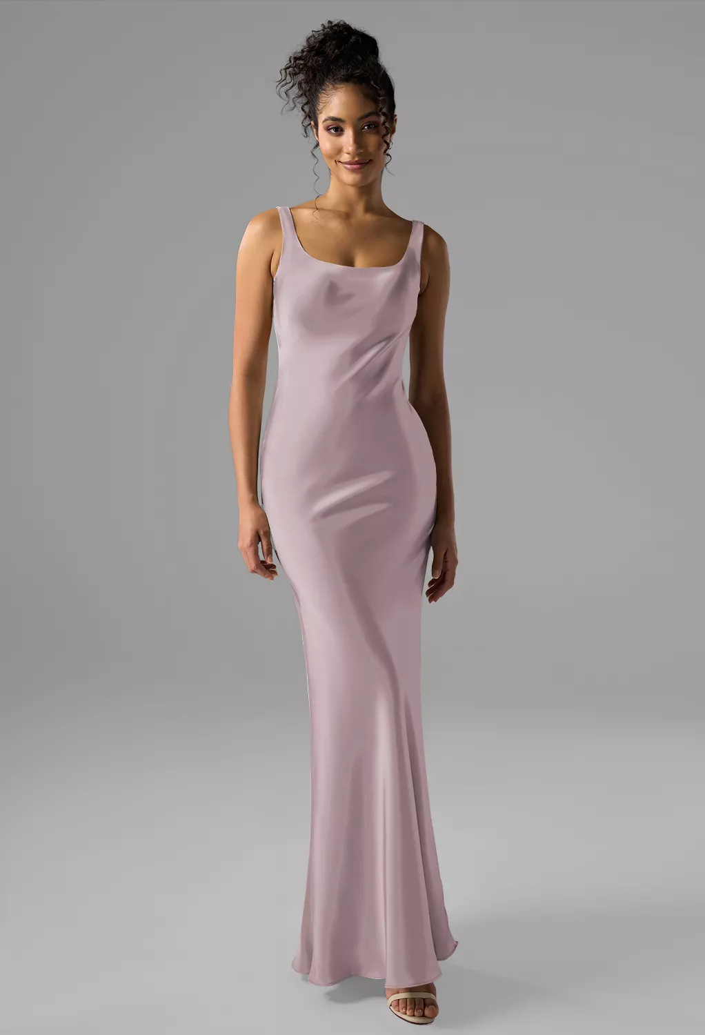 dusty rose wedding guest dress Green Rhinestone Embellished Crepe A Line Midi Its streamlined silhouette enhances elegance while providing comfortable wear throughout the celebration Dusty Rose Calf Length Wedding