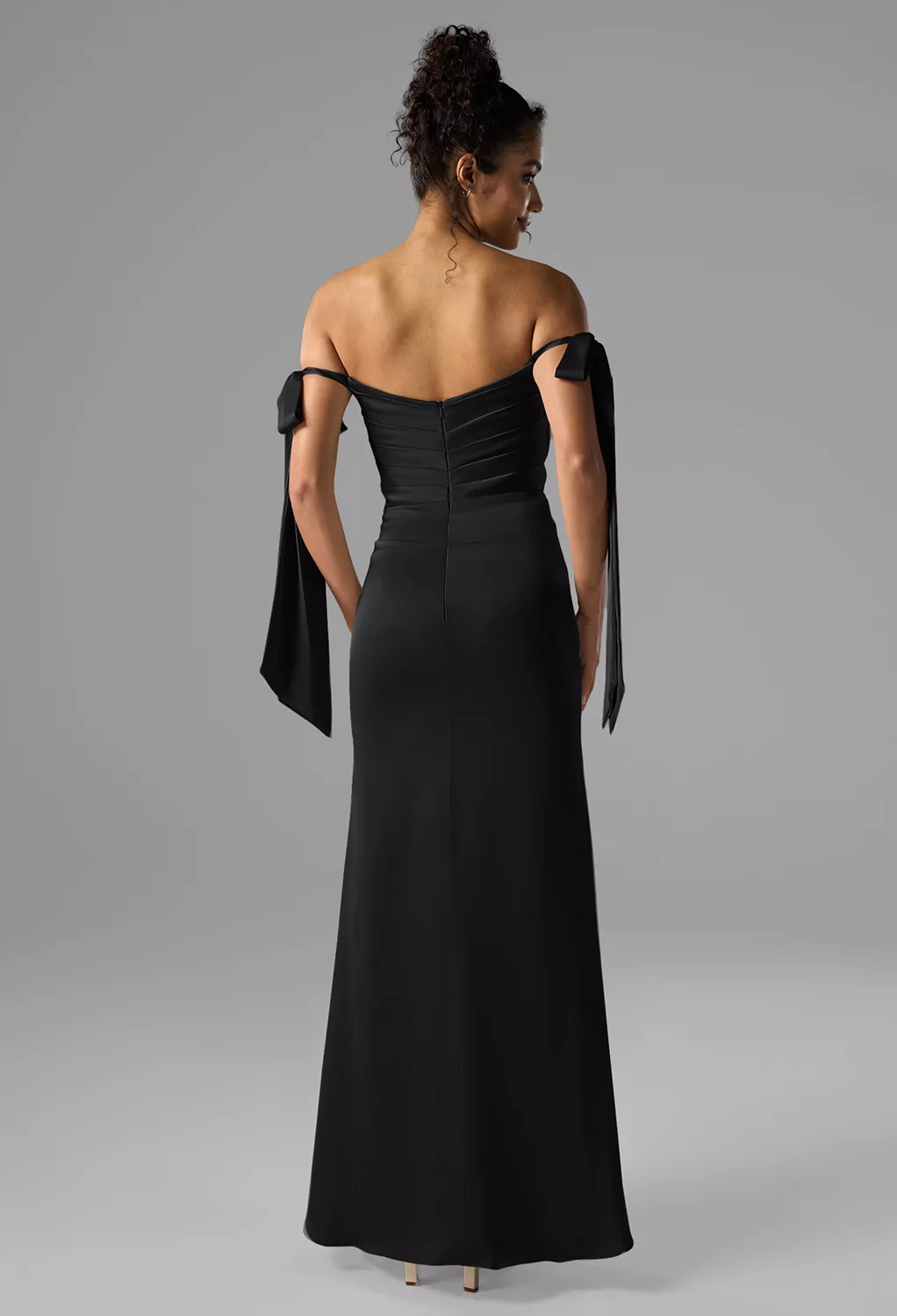 Black Metallic, Black Satin Bridesmaid Dresses | AW.Bridal
