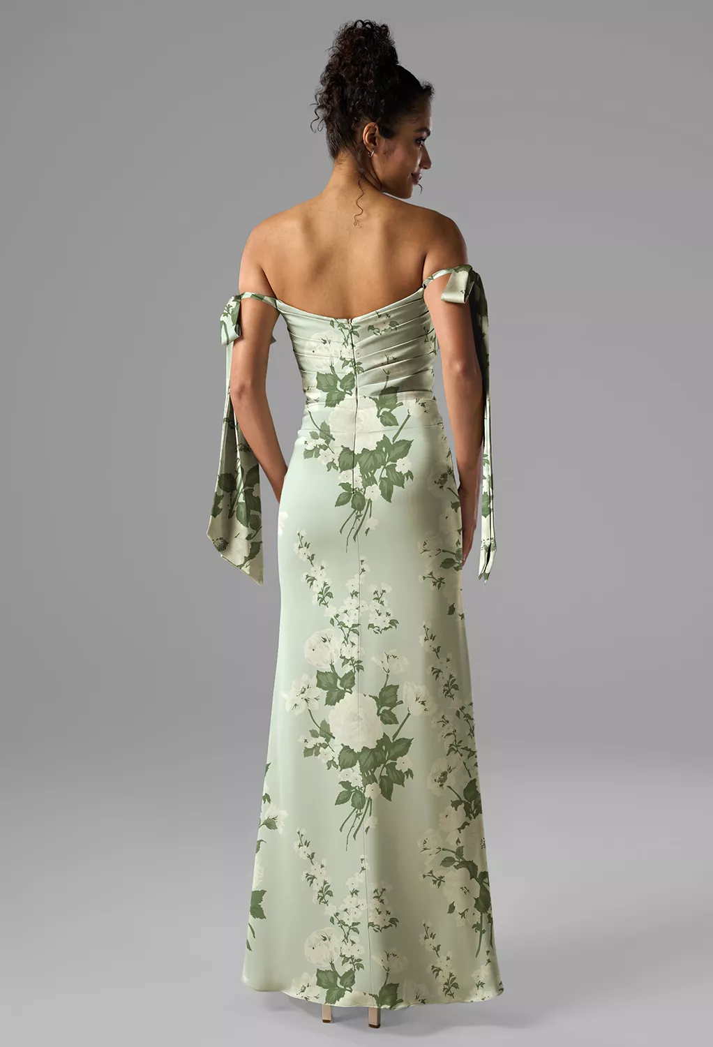 Mottled Moss Green, Green Floral Bridesmaid Dresses | AW.Bridal