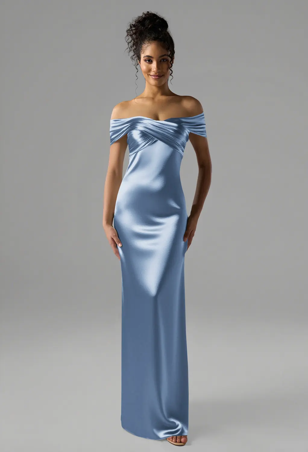 Crystal Satin Floral Bridesmaid Dresses