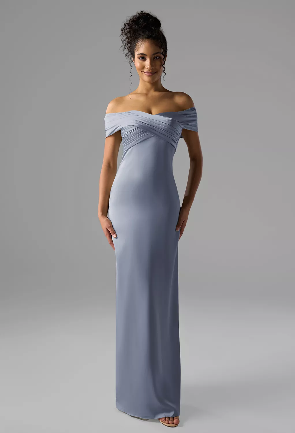 chinese dress ladies A Line V Neck Blue-Gray Long Prom Dresses, Blue-Gray Beaded Long Forma –  jbydress