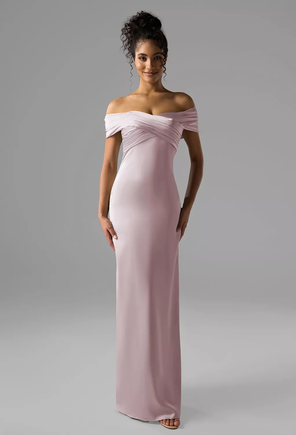 plus size jr bridesmaid dresses Flowy Plus Size Split Ruffles Sleeves V-neck A-Line Chiffon Bridesmaid Dress main image 1