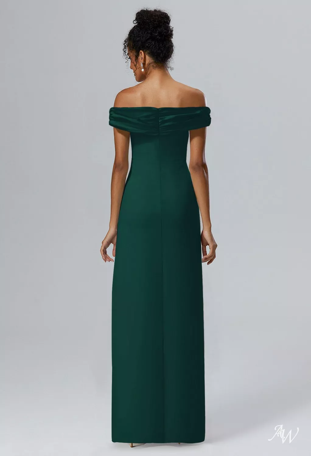 off the shoulder hunter green dress Hunter Green Sequin And Satin Off Shoulder Maxi Dress main image 0