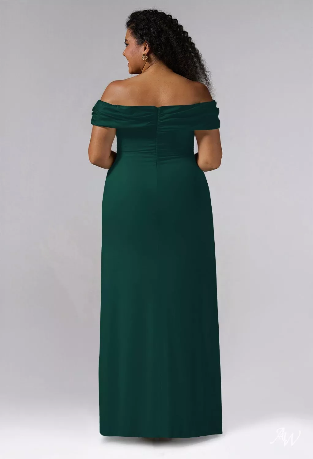 one sleeve emerald green dress Terani Couture 232E1218 - Long Chiffon A-line Dress