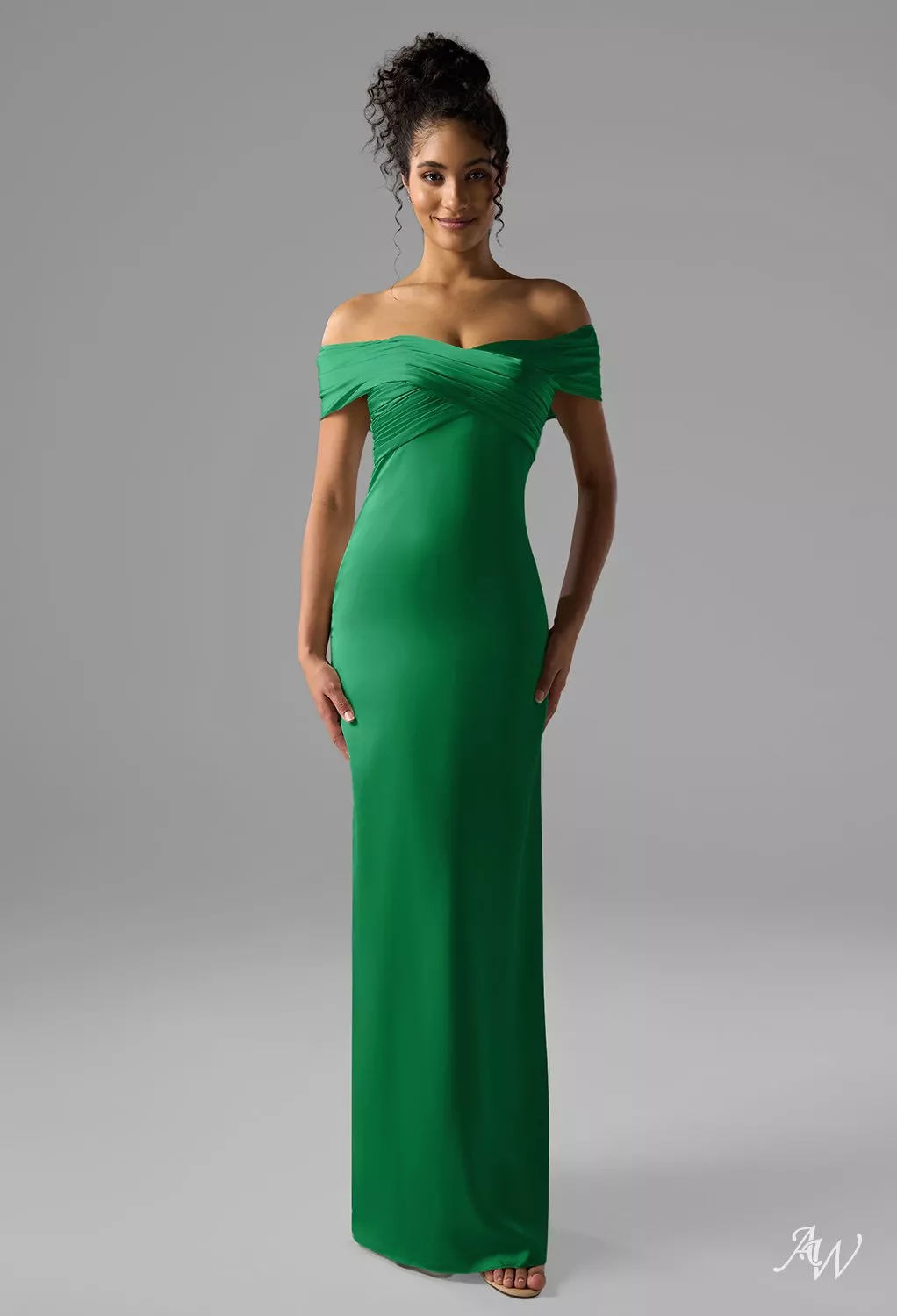 satin mint green dress Yves Maxi Dress