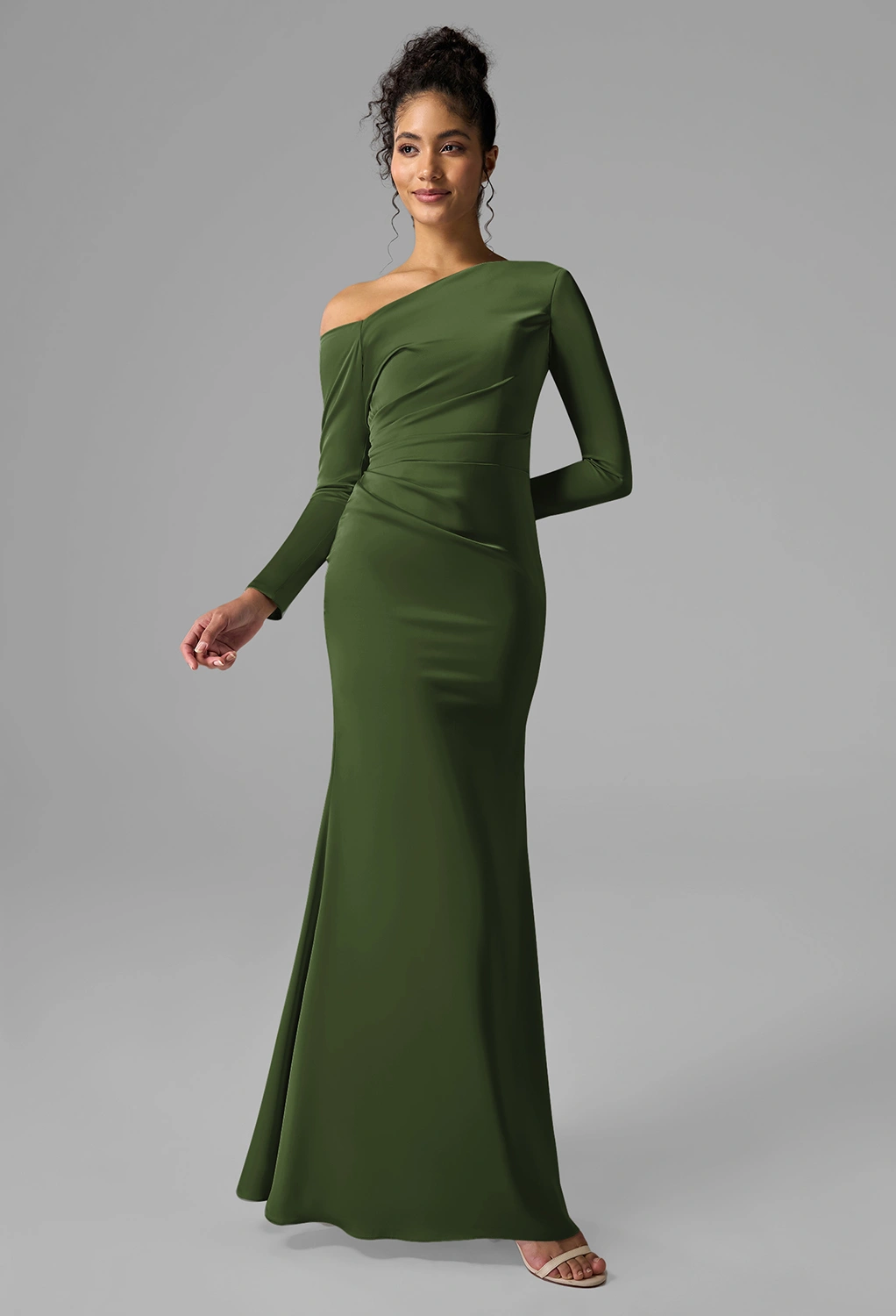slim fit dress slacks Berylove Women Maxi Mother Dress Sparkly Dark Green Plus Size A Line Tulle Wedding Party Guest Dress with Sleeves, Dark Green / 3XL