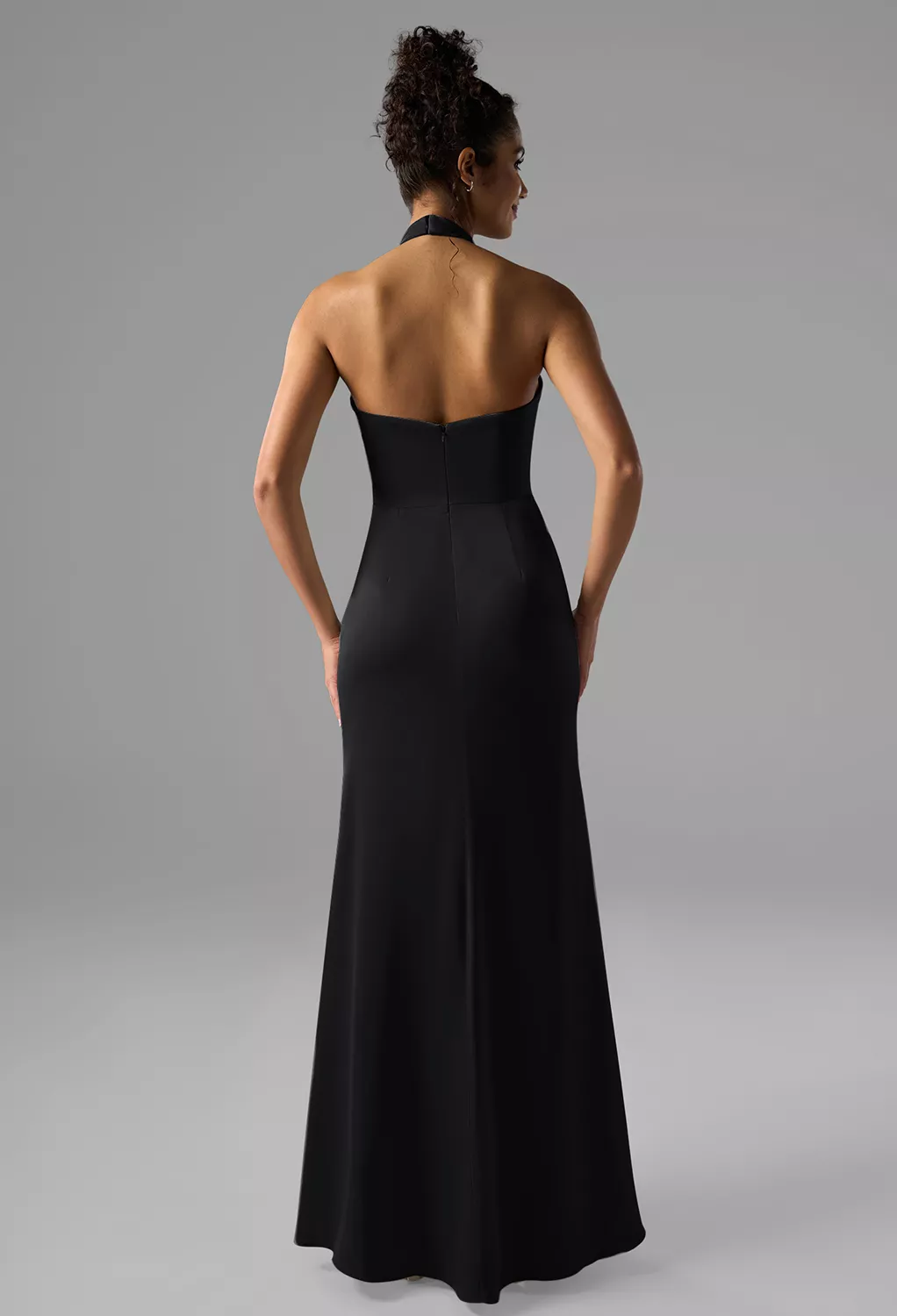 slim fit dress slacks Black Ruched Metallic Maxi Dress main image 0