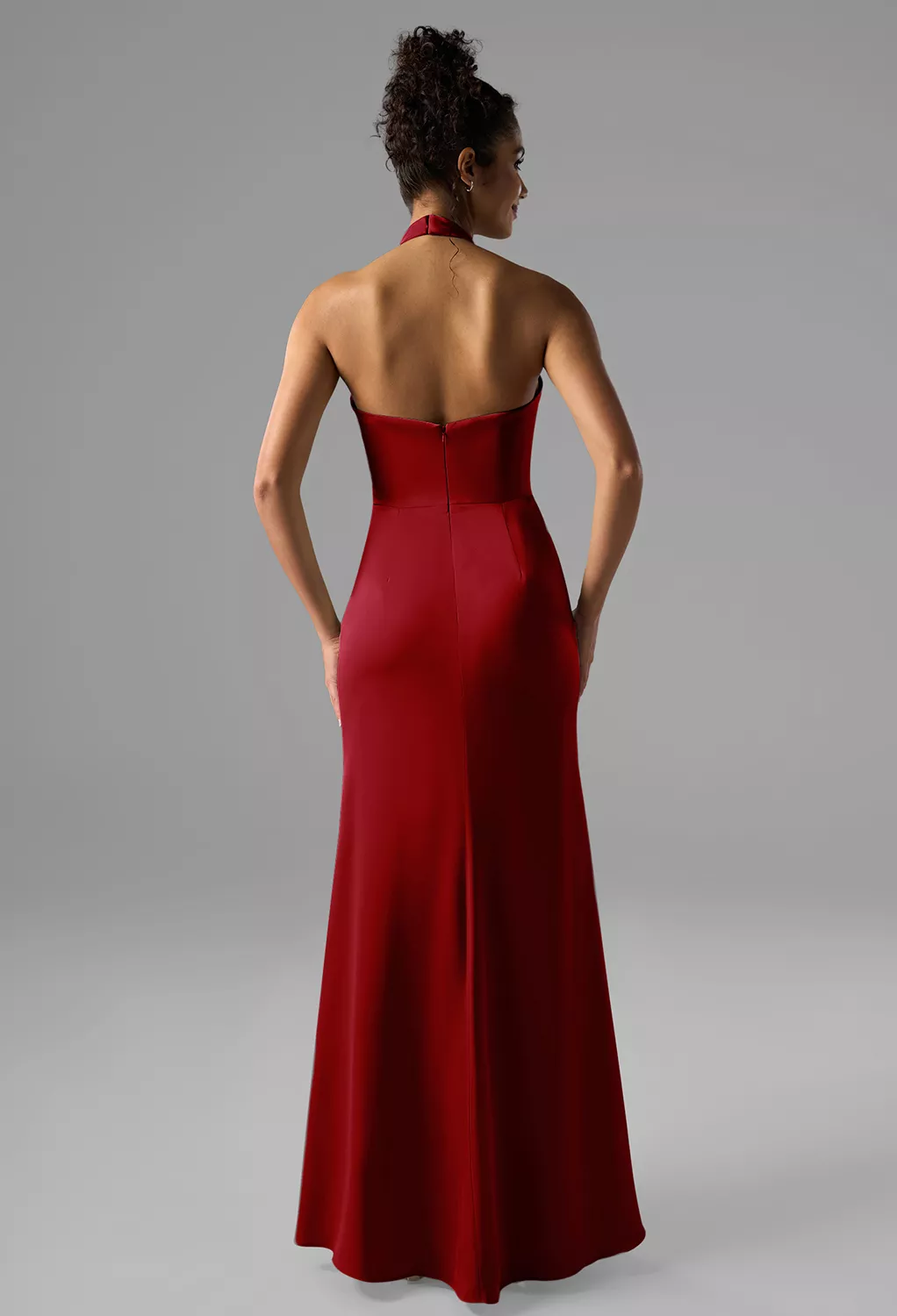 deep claret bridesmaid dresses Double X Back Sequin Mesh Corset Column Dress with Sweep Train missy / 10 / navy main image 0