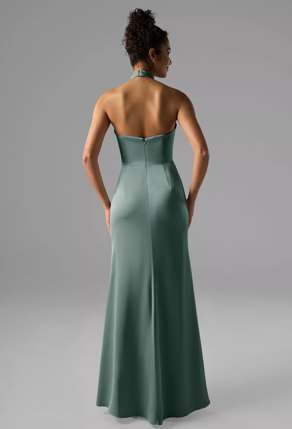 deep sea green bridesmaid dresses Plunging Neck A-Line Dark Green Bridesmaid Dress – FancyVestido