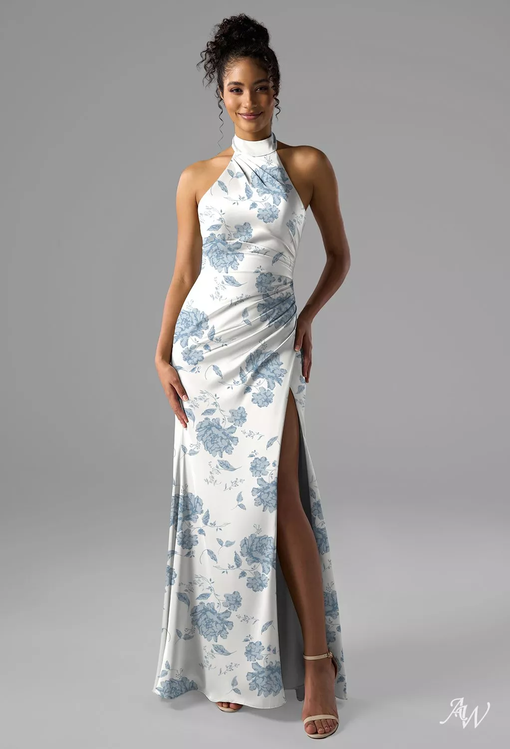 aiden blue dress AW.Bridal Mermaid Turtleneck Floor Length Sleeveless Satin Ruching Split Floral Plus Size Dresses Floral Dusty Peonies Plus Size 16 Type of paper:comic book-b/w Ruching Split test3- The lace corset mini