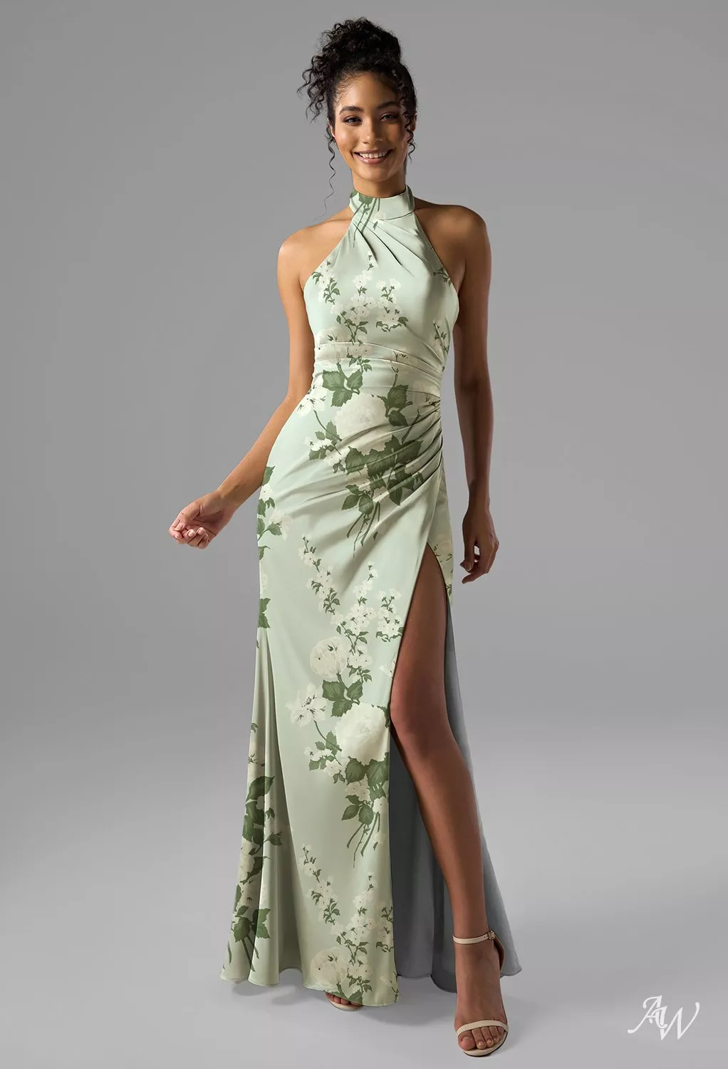moss green dress One Shoulder Drape Satin Bridesmaid Find luminous styles at Birdy Grey today Moss Green Bridesmaid Dresses |