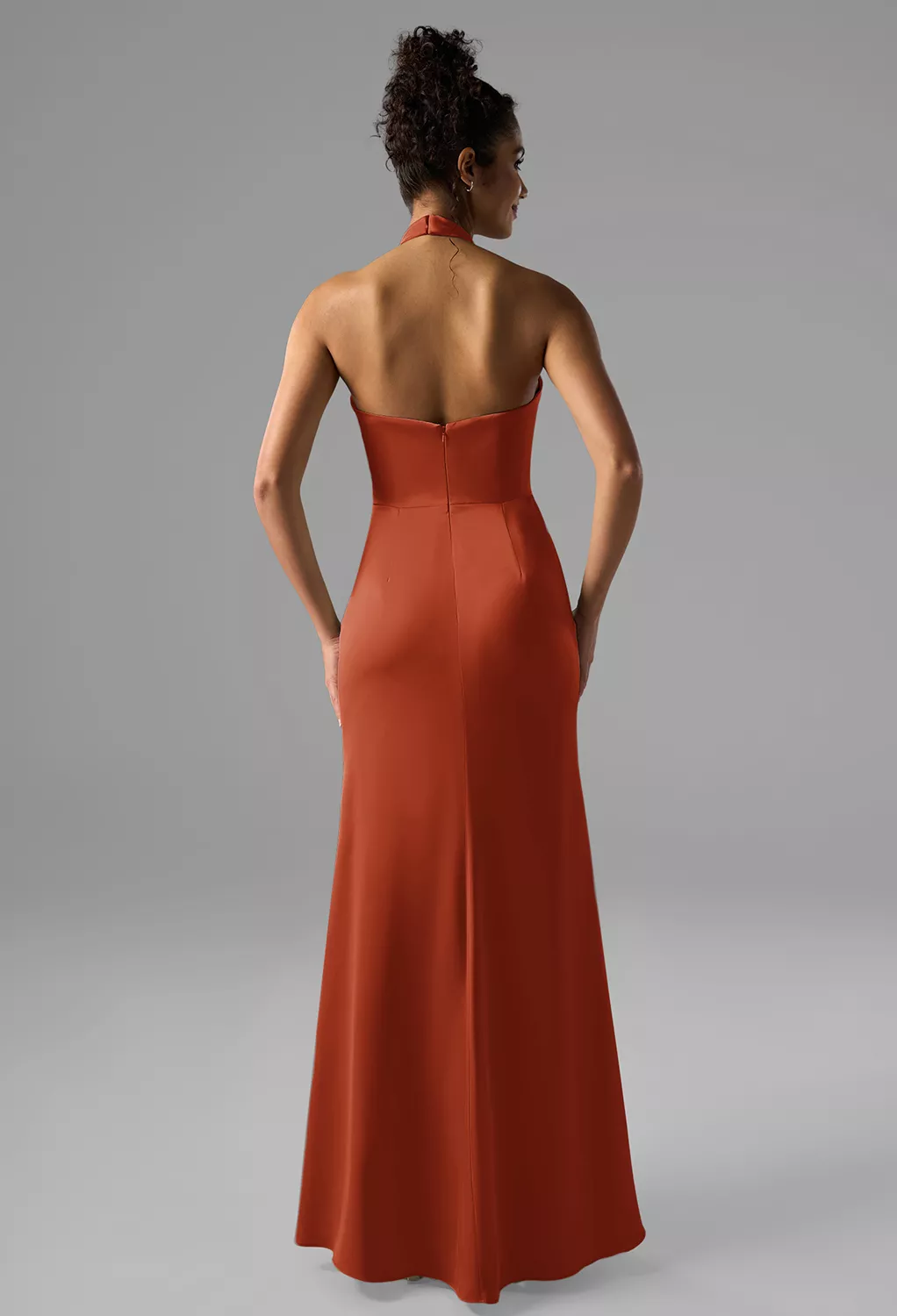 tangerine chiffon bridesmaid dresses Modest Mute Orange Chiffon Party Dress Full Length Chiffon Dress Bride –  DaisyFormals-Bridesmaid and Formal Dresses in 59+ Colors main image 0