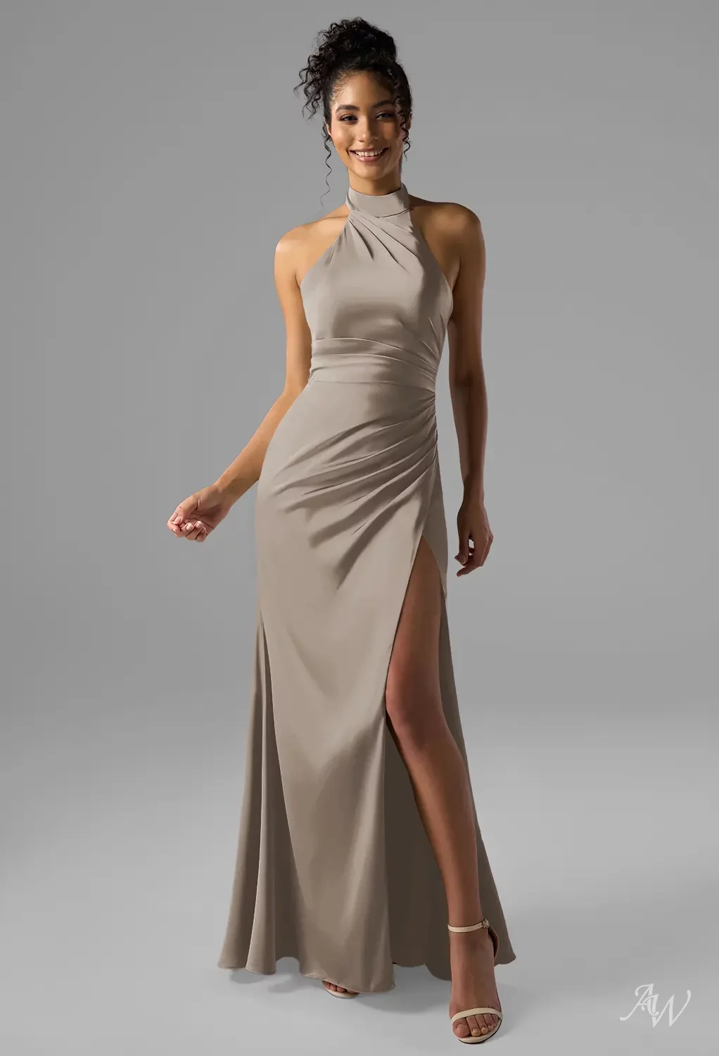 satin dress with turtleneck underneath Black Silk Backless Dress: Turtleneck Satin Event Gown