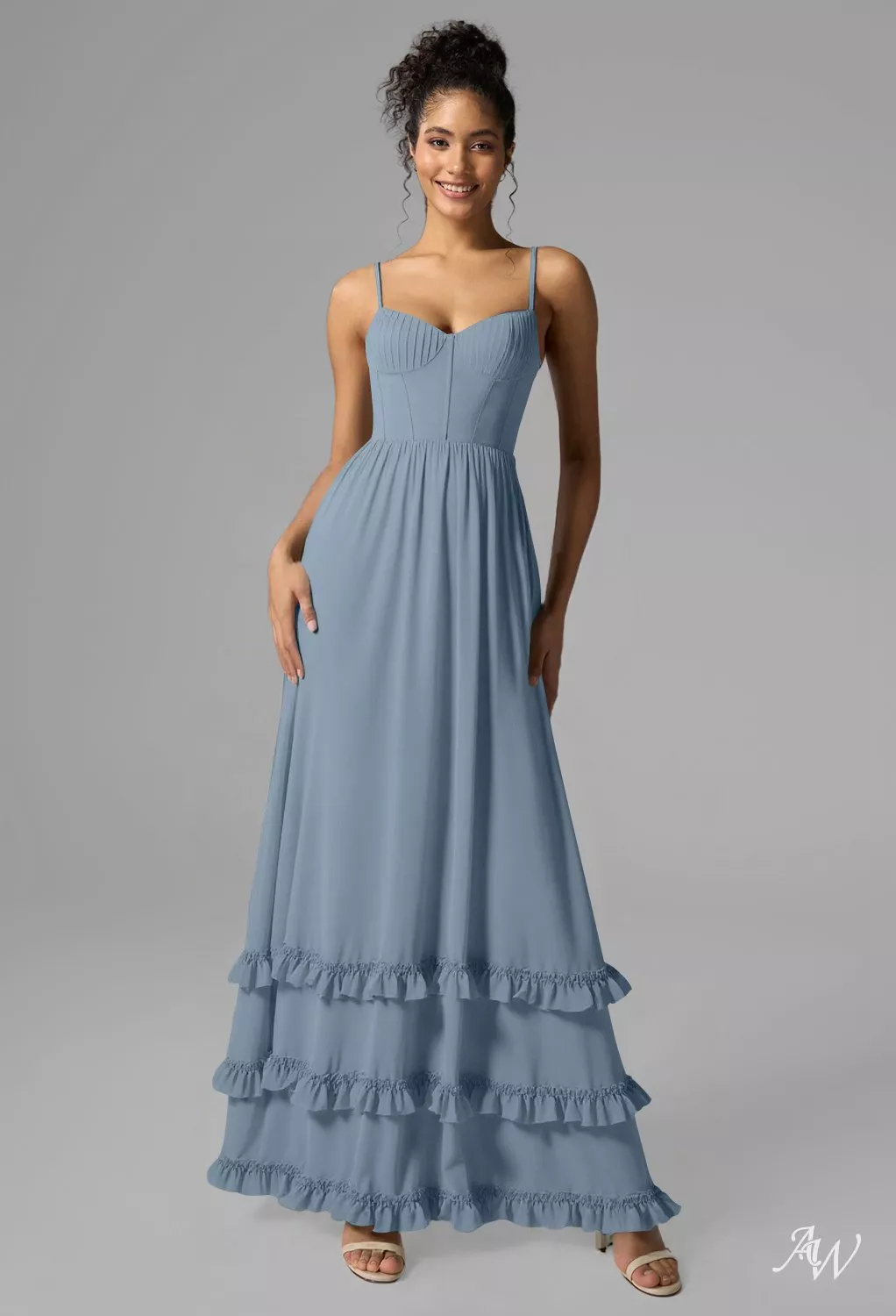 AW Hiba Light Dusty Blue Bridesmaid Dresses