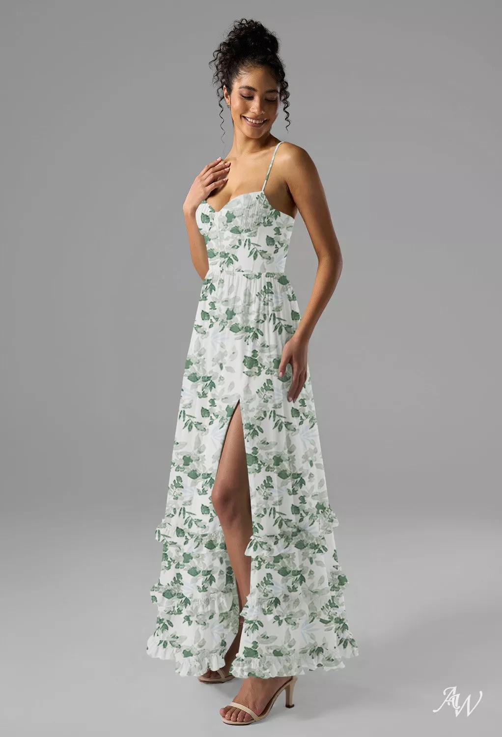 AW Hiba Tea Green Shade Bridesmaid Dresses | AW.Bridal