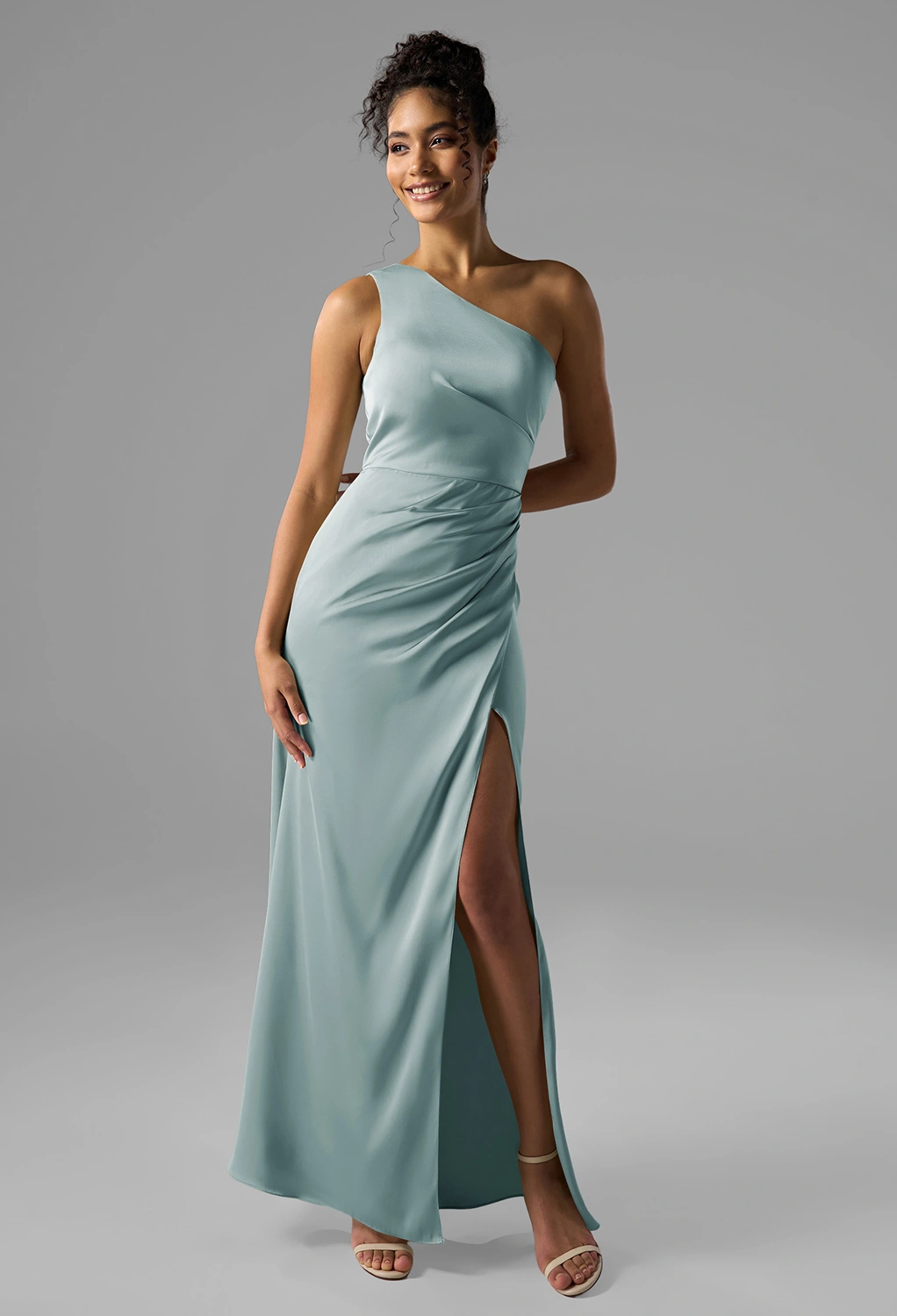 One Shoulder Long Bridesmaid Dresses | AW.Bridal