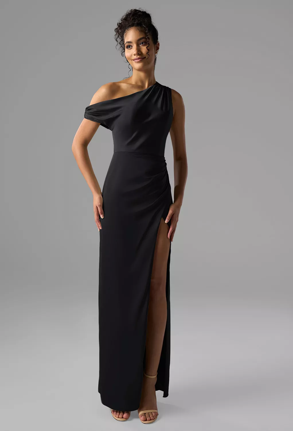 metallic black tie dress Velvi - Eclipse Gown - Black - V-neck Sequin Dress
