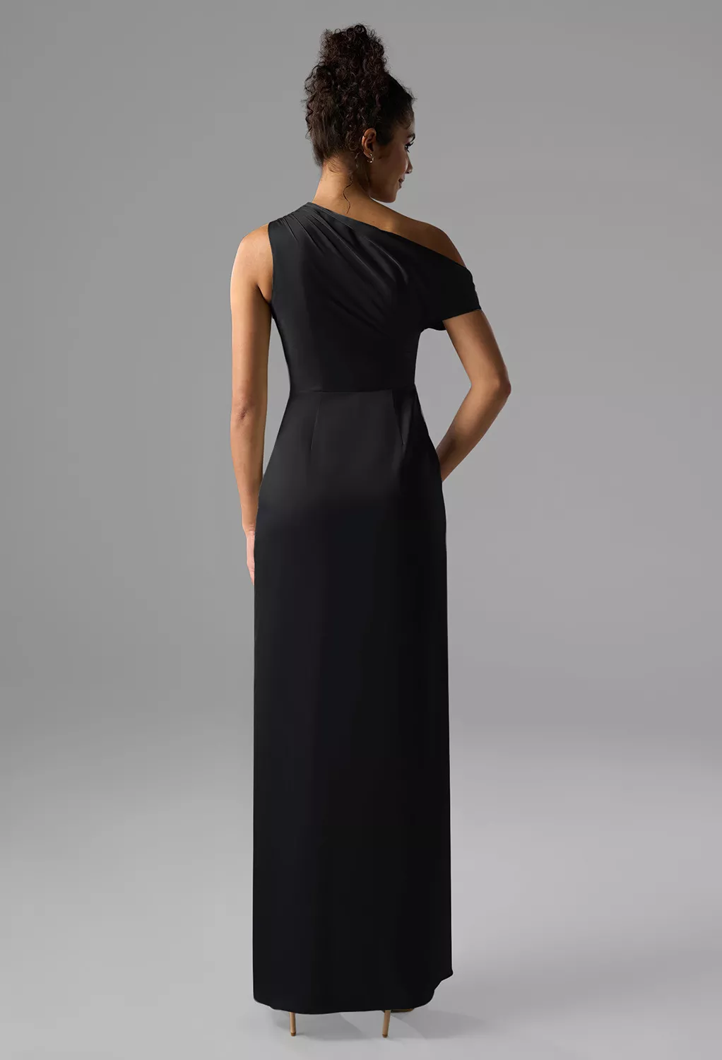 aline black tie dress Berylove Women Black Tie Dress with Slit Spaghetti Straps Sheath Long Formal Dress, Black / US6