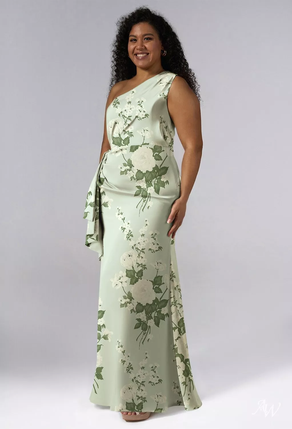 slim fit dress slacks Abstract Printed Moss Green Polyester Kaftan Plus Size Dress For Women main image 1