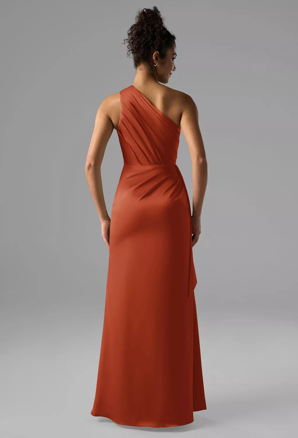tangerine orange bridesmaid dresses Burnt Mermaid Remixed  Lisposa With padding and boning Tangerine V-neck Slit Casual Bridesmaid