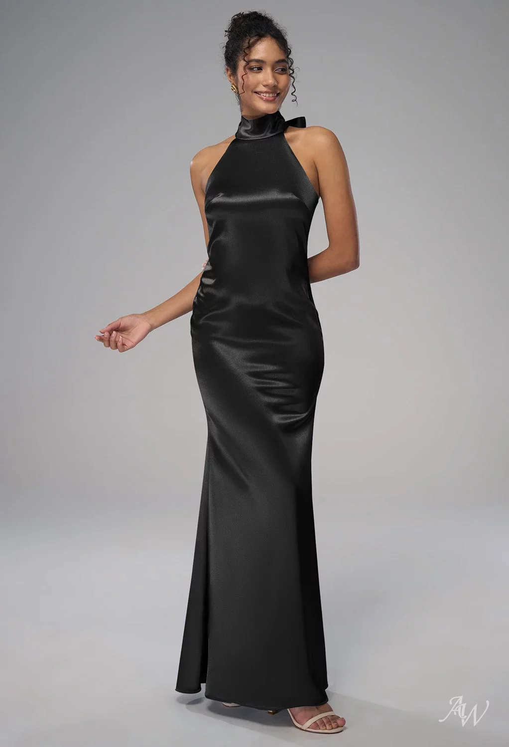 metallic satin bridesmaid dress AW Elliot Dress