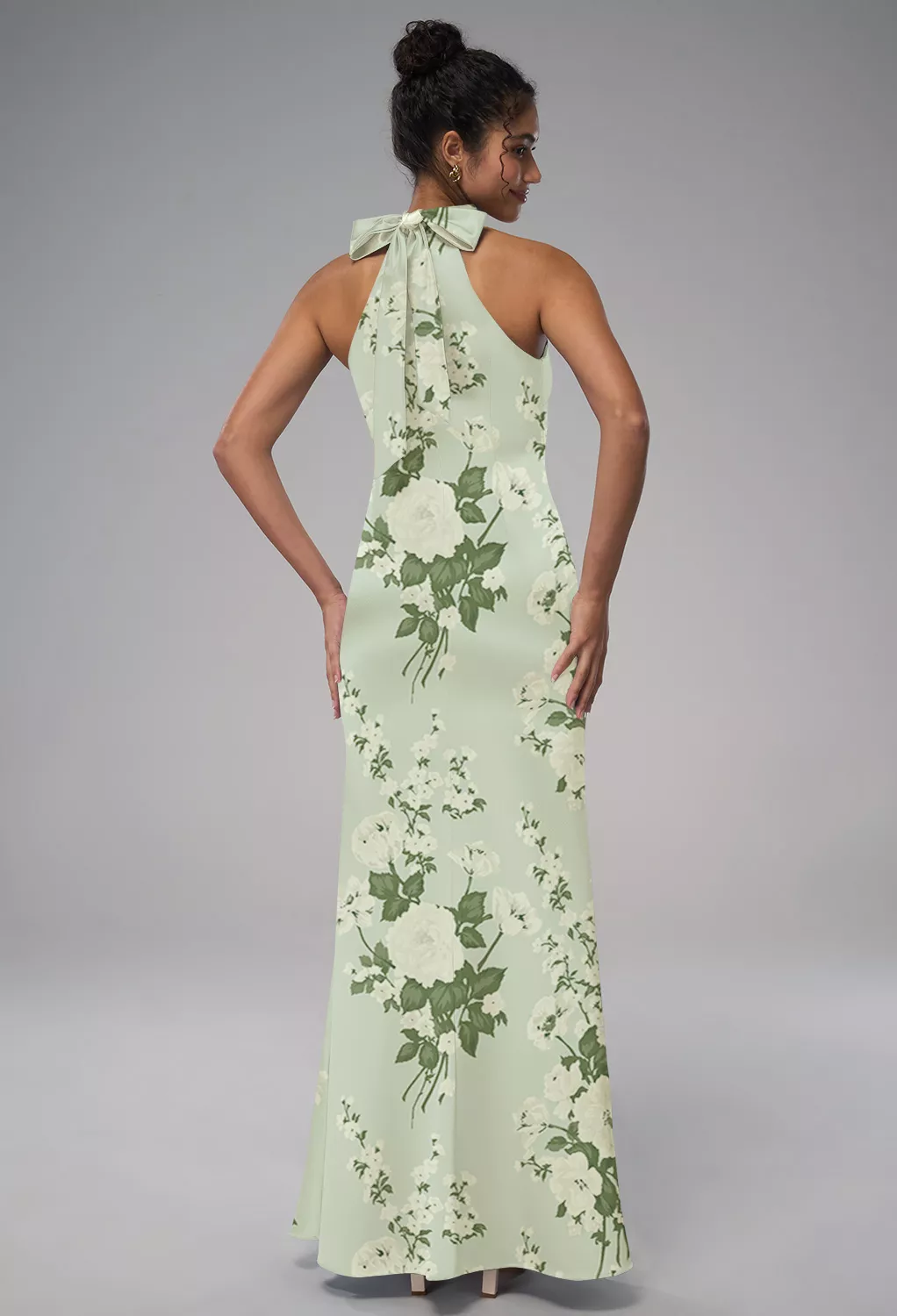 Mottled Moss Green Cocktail Wedding Guest Dresses | AW.Bridal