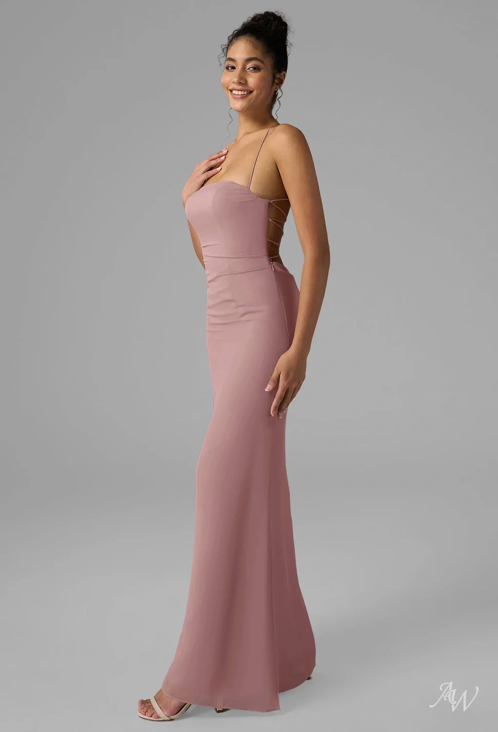 sachin and babi light blue dress Dusty Rose Bridesmaid Dresses
