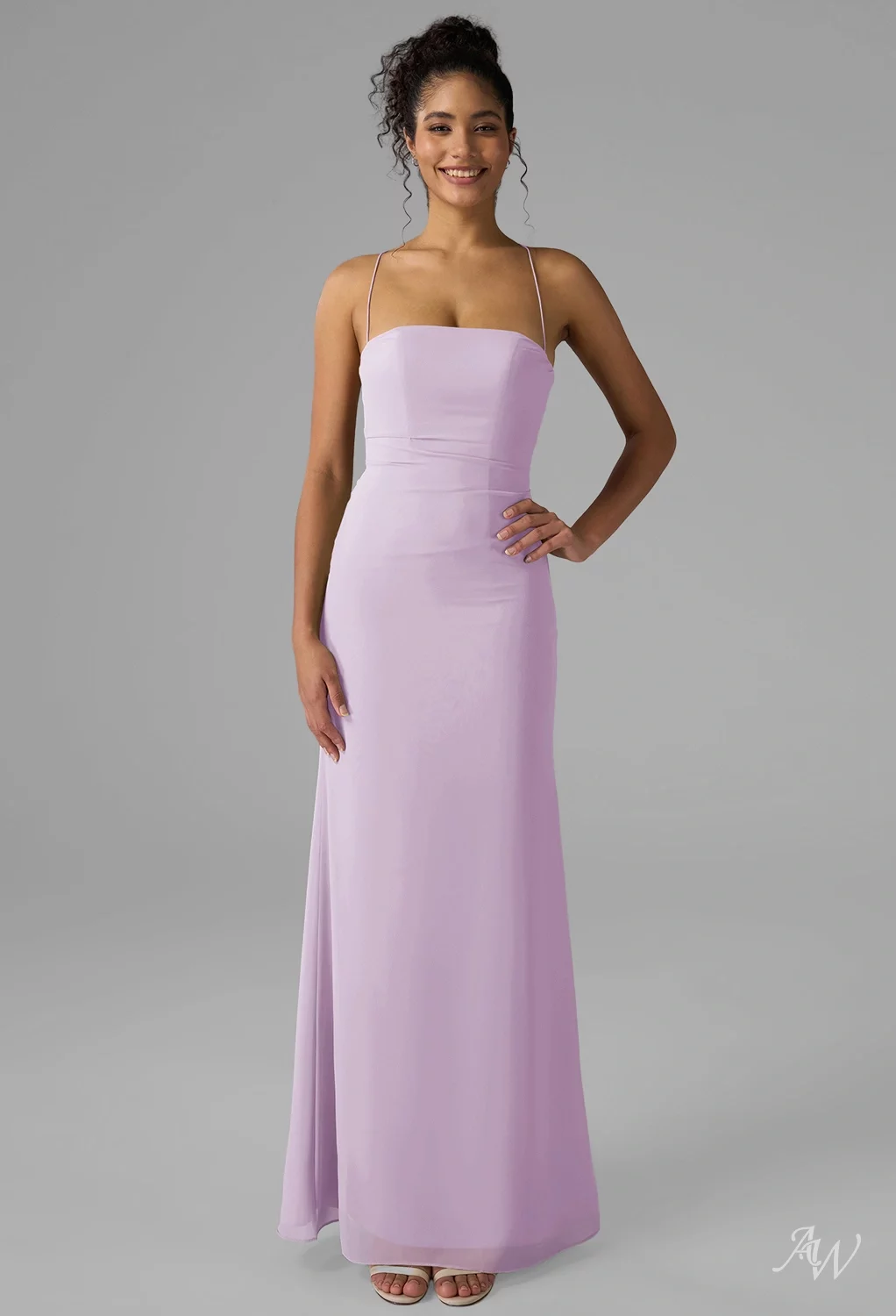 lilac satin bridesmaid dresses Lilac Mermaid V-neckline Cowl Back Pleated Slit Long Bridesmaid Dress Lilac / US 16 main image 0