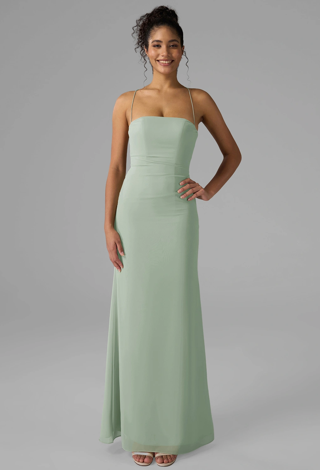 sage green country dress Cute Sage Green Short Homecoming Dress with Long Sleeves,Sexy Party Dr –  Simplepromdress main image 1