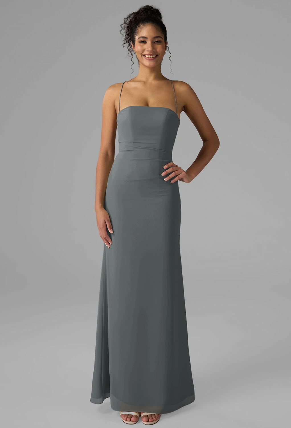 Steel Gray Beach Wedding Guest Dresses | AW.Bridal